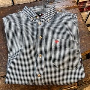 ARIAT fire retardant plaid button down.